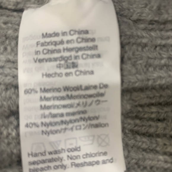 J. Crew Pullover Sweater Merino Wool Blend in Grey and Navy Blue size Large - Picture 11 of 12